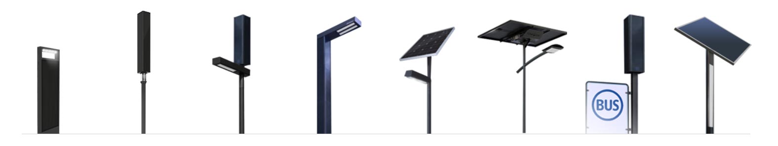 Lampadaire solaire autonome pour l'éclairage public - Fabriqué en France