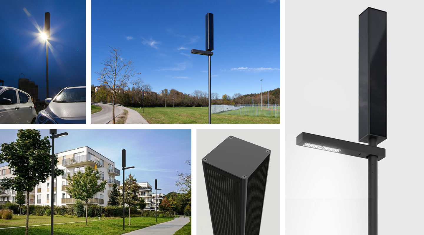 Lampadaire solaire autonome pour l'éclairage public - Fabriqué en France