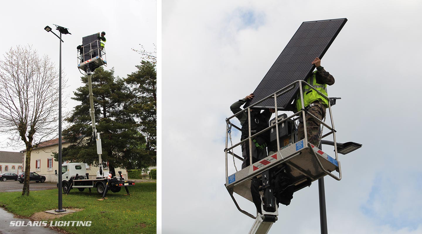 Fixation du module photovoltaïque grâce à la nacelle